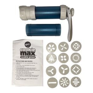 New Wilton Blue Cookie Max 2109-1264 Cookie Press 12 Discs Vintage Pastry Cooky